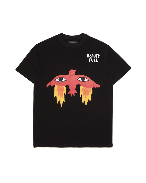 Flaming Bird T-Shirt - Black