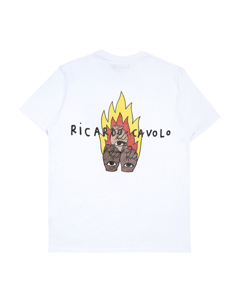 Flaming Fists T-shirt - White