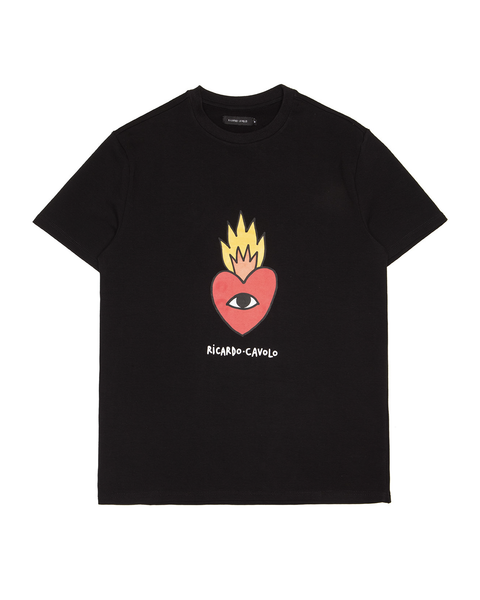 Flaming Heart Signature T-Shirt - Black