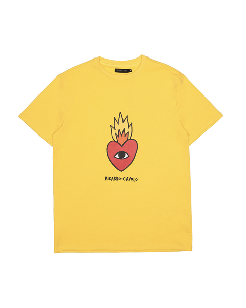 Flaming Heart Signature T-Shirt - Yellow
