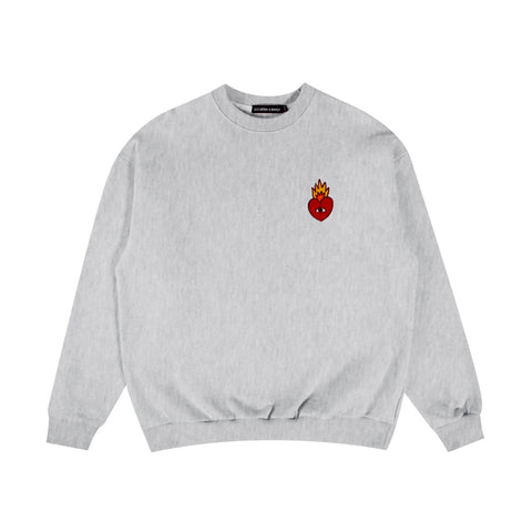 Flaming Heart Crewneck - Grey