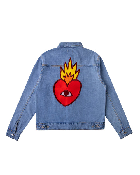 Flaming Heart Denim Jacket