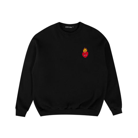 Flaming Heart Crewneck - Black