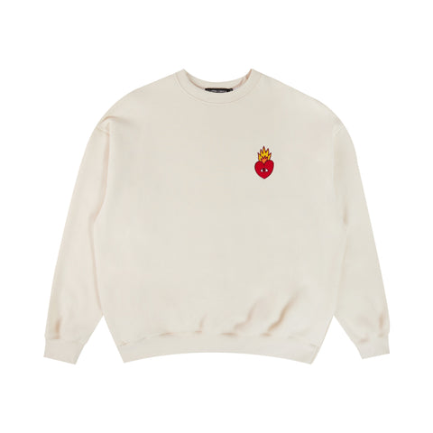 Flaming Heart Crewneck - Natural