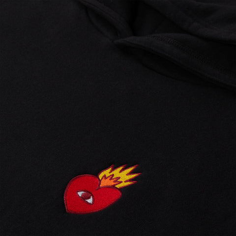 Flaming Heart Hoodie - Black