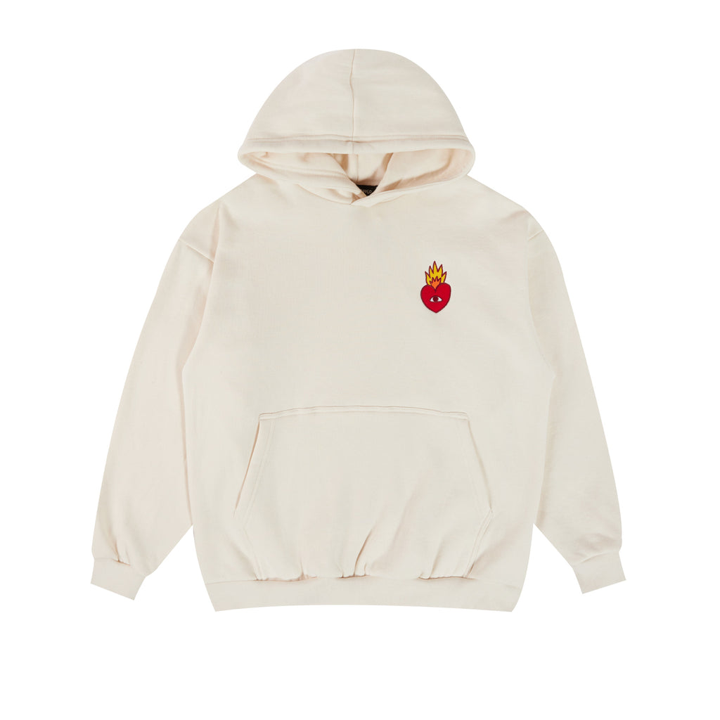 Flaming Heart Hoodie Natural Ricardo Cavolo