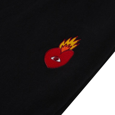 Flaming Heart Sweatpants - Black