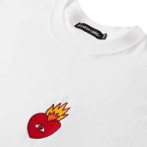 Flaming Heart T-Shirt - White