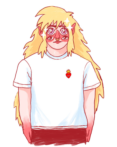 Flaming Heart T-Shirt - White