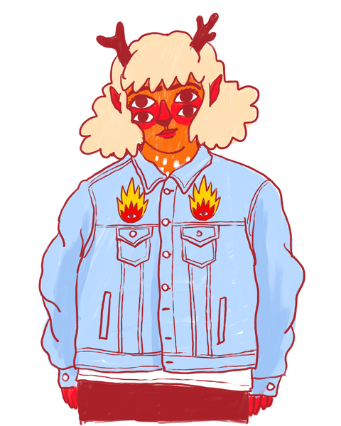 Flaming Heart Denim Jacket