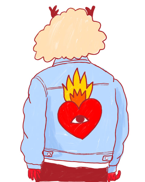 Flaming Heart Denim Jacket