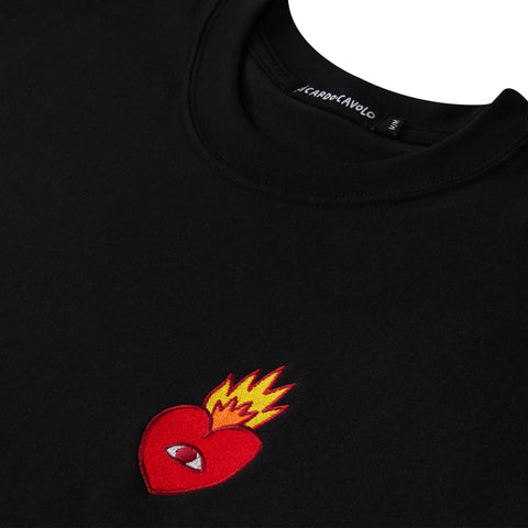 Flaming Heart T-Shirt - Black